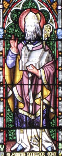 Stained glass window of St Ninian